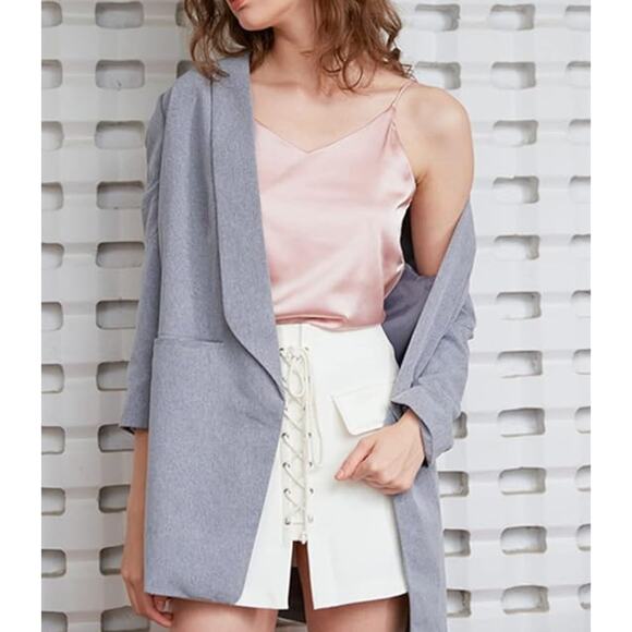 NWT Womens Pink Silk Satin Cami Plain Strappy Blouse‎ Spaghetti Strap Top - Picture 4 of 5